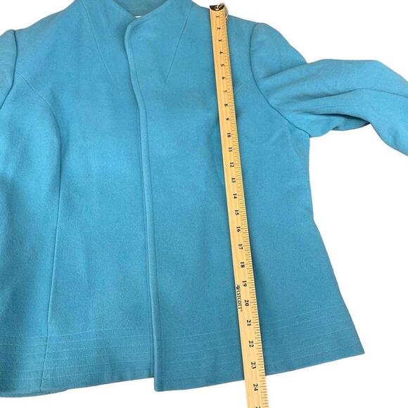 Jessica Womens Blue Wool Cashmere Nylon Blend Lined Blazer Jacket Size 12 READ - Picture 10 of 12